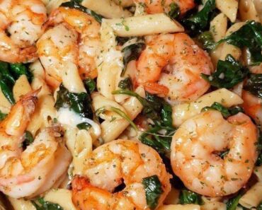 Cheese Shrimp Penne Pasta & Spinach