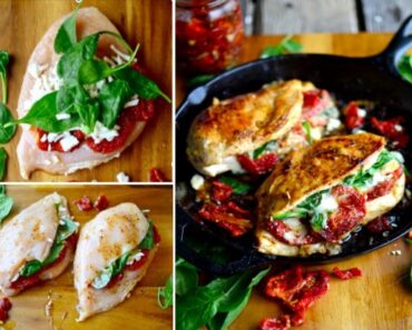 Sundried Tomato, Spinach, and Cheese Stuffed Chicken