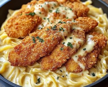 Crispy Chicken with Creamy Pasta