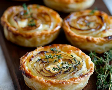 Sweet Onion and Goat Cheese Tarts with Thyme