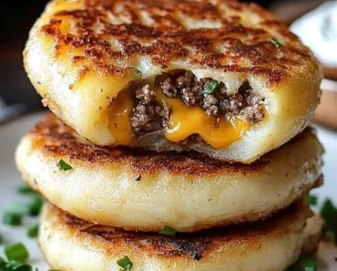 Stuffed Potato Pancakes with Cheesy Beef Filling