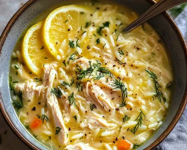 Mediterranean Lemon Chicken Soup