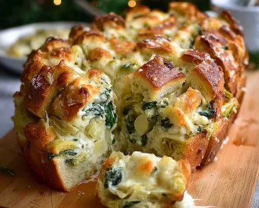 Spinach Artichoke Dip Pull-Apart Bread
