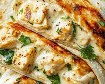 Cheesy Garlic Chicken Wraps