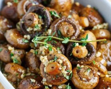 Roasted Mushrooms in Browned Butter, Garlic, and Thyme Sauce