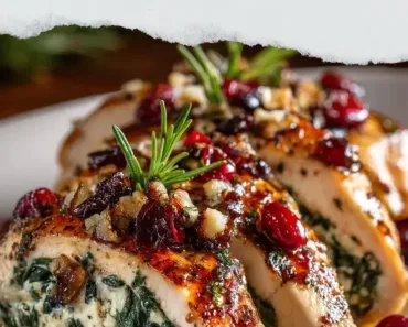 Spinach & Cranberry Stuffed Chicken Breasts