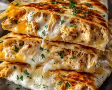 Cheesy Garlic Chicken Wraps