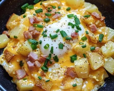 Cheesy Potato Egg Scramble