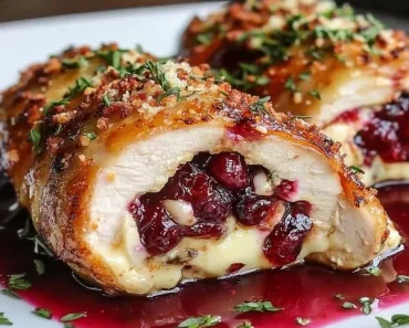 Impressive Cranberry Brie Stuffed Chicken