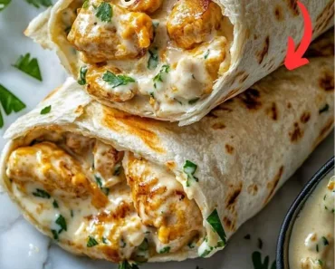 Cheesy Garlic Chicken Wraps