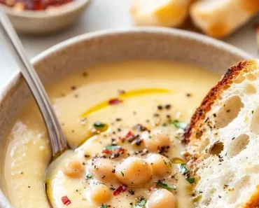 Creamy Garlic Chickpea Soup