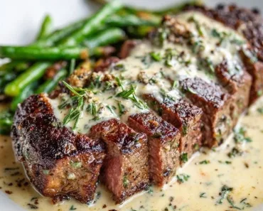 Garlic Butter Steak With Parmesan Cream Sauce