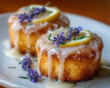 Mini Lemon Cakes With Lavender Glaze