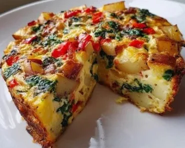 Savor the Flavor: Easy Frittata with Potatoes, Red Peppers, and Spinach Recipe