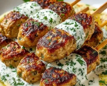 Chicken Kofta Garlic Yogurt Sauce