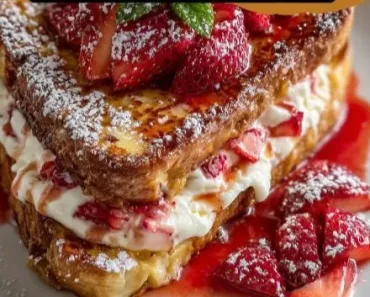 Strawberry Cheesecake Stuffed French Toast – Creamy Sweet Brunch Everyone Loves