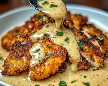 Crispy Parmesan Chicken with a Rich Garlic Sauce – Easy Dinner Idea