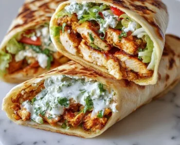High-Protein Crispy Cottage Cheese Flatbread Chicken Wraps