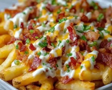 Loaded Fries with Bacon, Cheddar, and Ranch – Pure Comfort Bliss