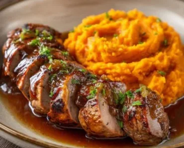 Fall Flavor Fiesta: Pork Tenderloin with Apple Cider Glaze & Sweet Potato Mash